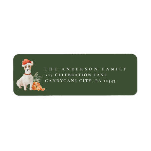 Cute Christmas Tree with Dog Return Address Label