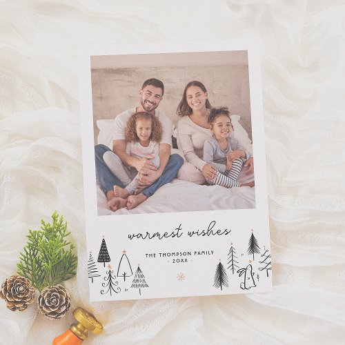 Cute Christmas Trees Custom Greeting Photo Holiday