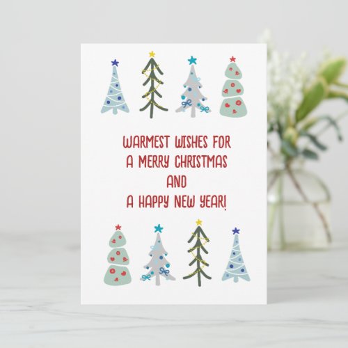 Cute Christmas trees doodle Holiday Card