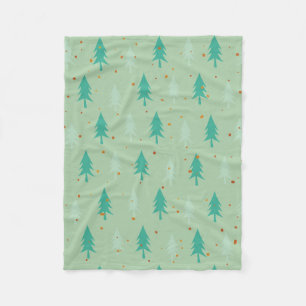 Cute Christmas Trees Fleece Blanket
