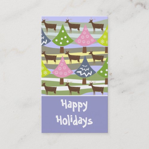 Cute Christmas Trees  Gift Tag_Business Cards
