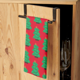 Cute Christmas Trees Kitchen Towel