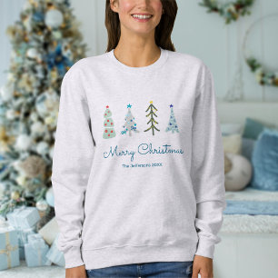 Cute Christmas trees matching family Sweatshirt