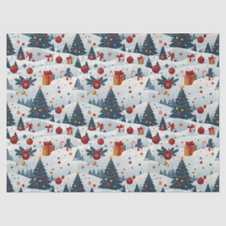 Cute Christmas Trees Pattern Wrapping Paper