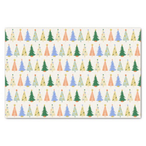 Cute Christmas Trees Red Green Boho  Tissue Paper