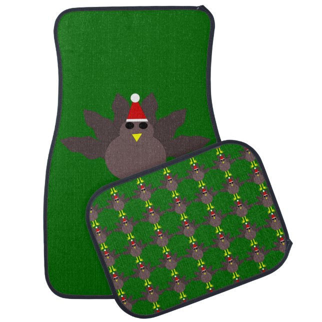 Cute Christmas Turkey Car Mat Set (Set)