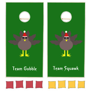 Cute Christmas Turkey Cornhole Set