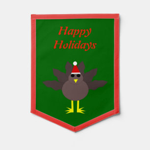 Cute Christmas Turkey Custom Pennant