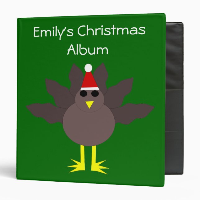 Cute Christmas Turkey Custom Photo Album Binder (Front/Inside)
