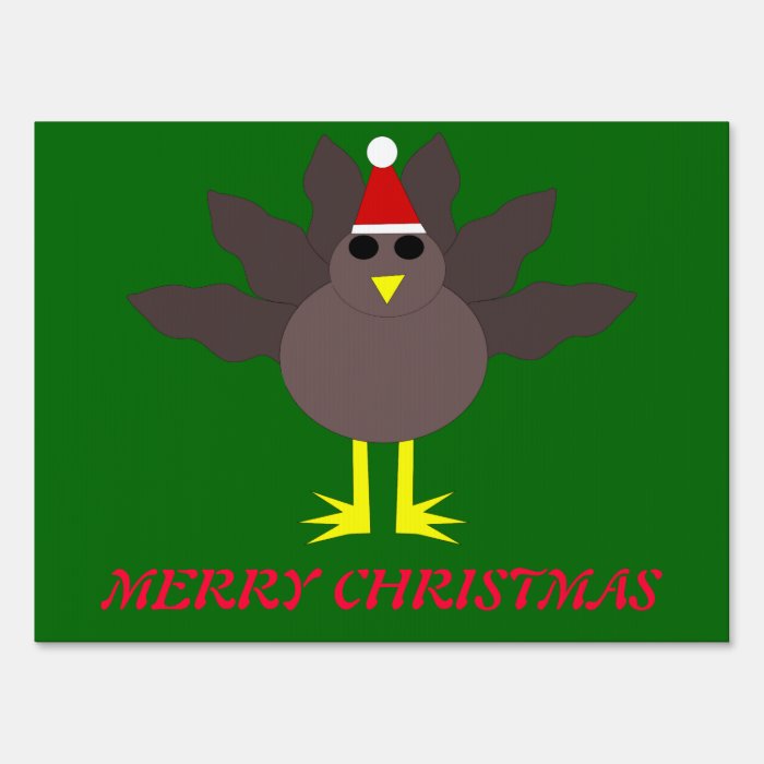 Cute Christmas Turkey Custom Sign