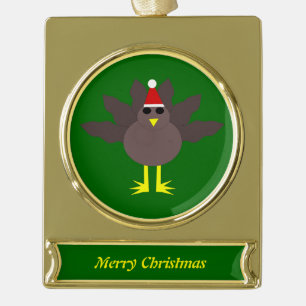 Cute Christmas Turkey Customizable Ornament