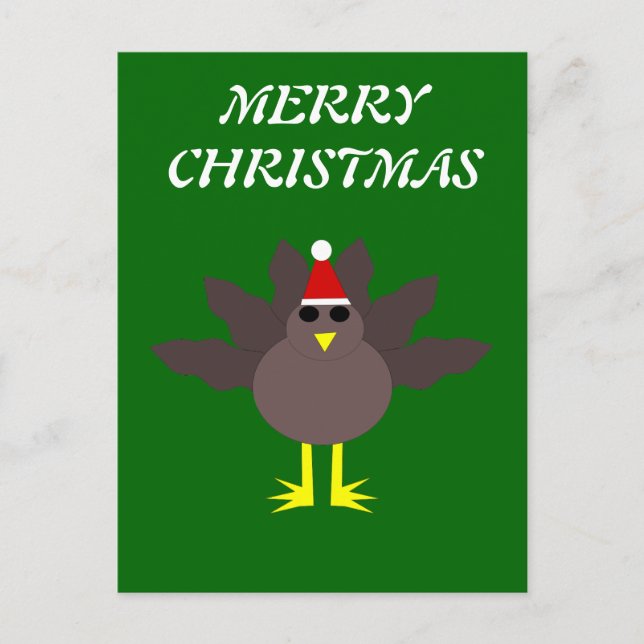 Cute Christmas Turkey Customizable Postcard (Front)