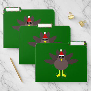Cute Christmas Turkey File Folder
