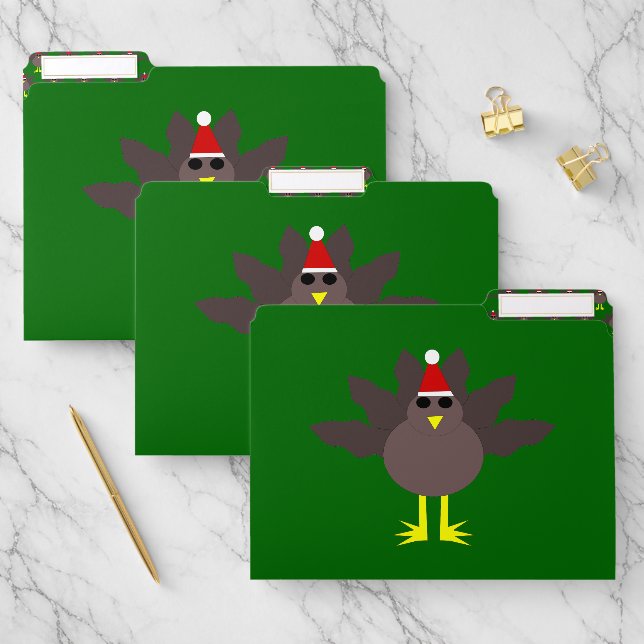 Cute Christmas Turkey File Folder (Set)
