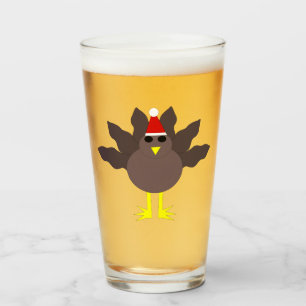 Cute Christmas Turkey Glass