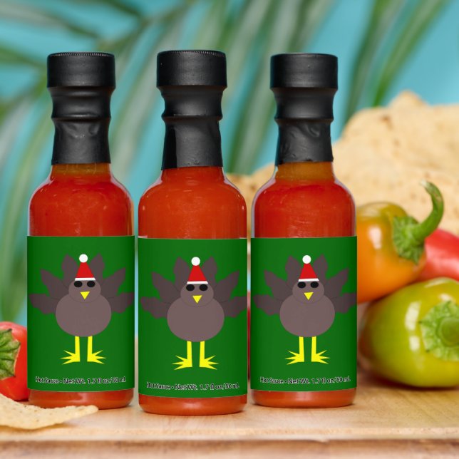 Cute Christmas Turkey Hot Sauces (Multi)