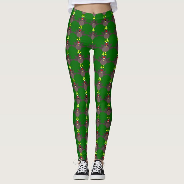 Cute Christmas Turkey Leggings (Front)