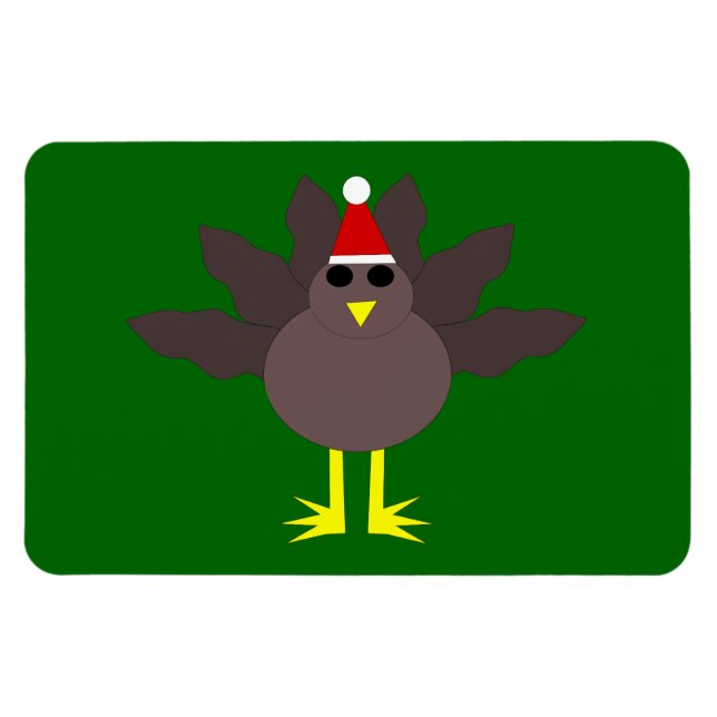 Cute Christmas Turkey Magnet (Horizontal)