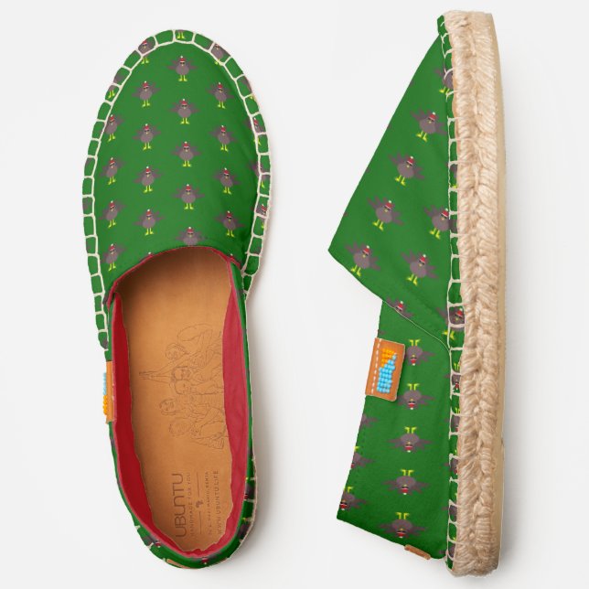Cute Christmas Turkey Patterned Espadrilles (Side)
