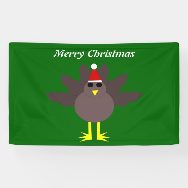 Cute Christmas Turkey Personalized Banner (Horizontal)
