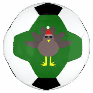 Cute Christmas Turkey Soccer Ball