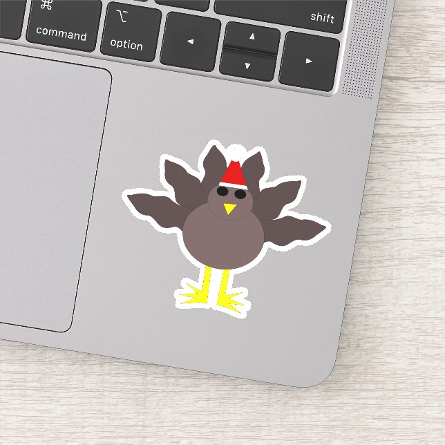Cute Christmas Turkey Sticker (Detail)