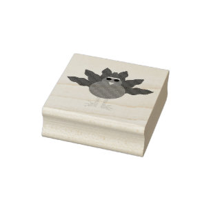 Cute Christmas Turkey Wood Art Stamp