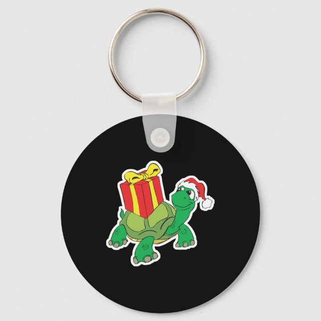 cute christmas turtle keychain (Front)