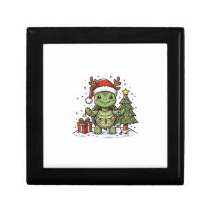 Cute Christmas Turtle Vintage Engraving Shirt Desi Gift Box