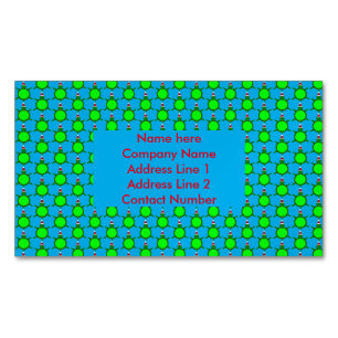 Cute Christmas Turtle with Flowery Shell Custom Business Card Magnet
