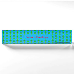 Cute Christmas Turtle with Flowery Shell Custom Desk Name Plate