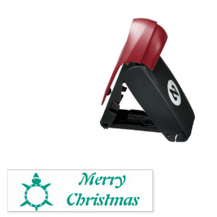 Cute Christmas Turtle with Flowery Shell Custom Pocket Stamp
