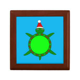 Cute Christmas Turtle with Flowery Shell Gift Box