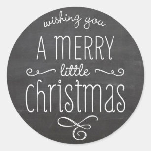 CUTE CHRISTMAS TYPOGRAPHY trendy modern chalkboard Classic Round Sticker