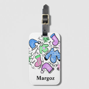 Cute Christmas Ugly Sweater Doodles Swirls Pattern Luggage Tag