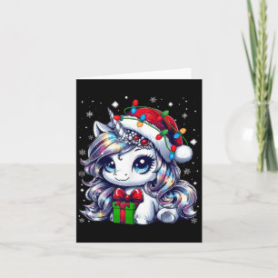 Cute Christmas Unicorn Pajama For Girls Women Xmas Card