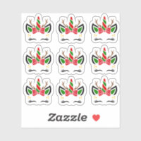 Cute Christmas Unicorn Stickers