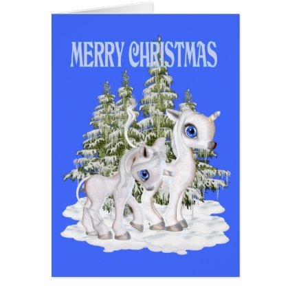 Cute Christmas Unicorns Card