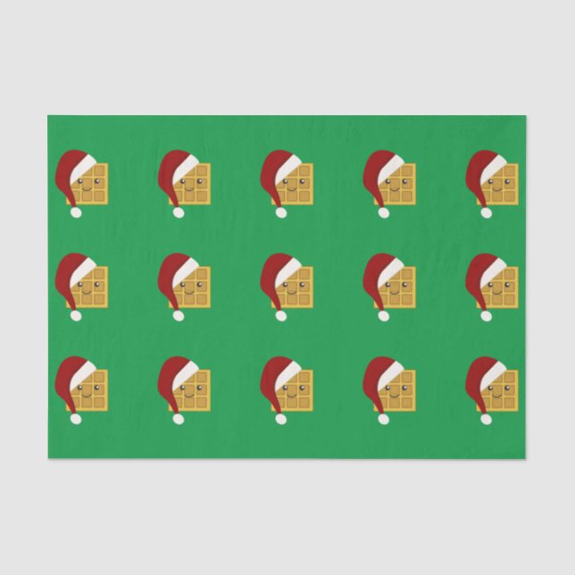 Cute Christmas Waffle Tissue Paper (Front)