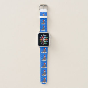 Cute Christmas Walrus and Snowflakes Apple Watch Band
