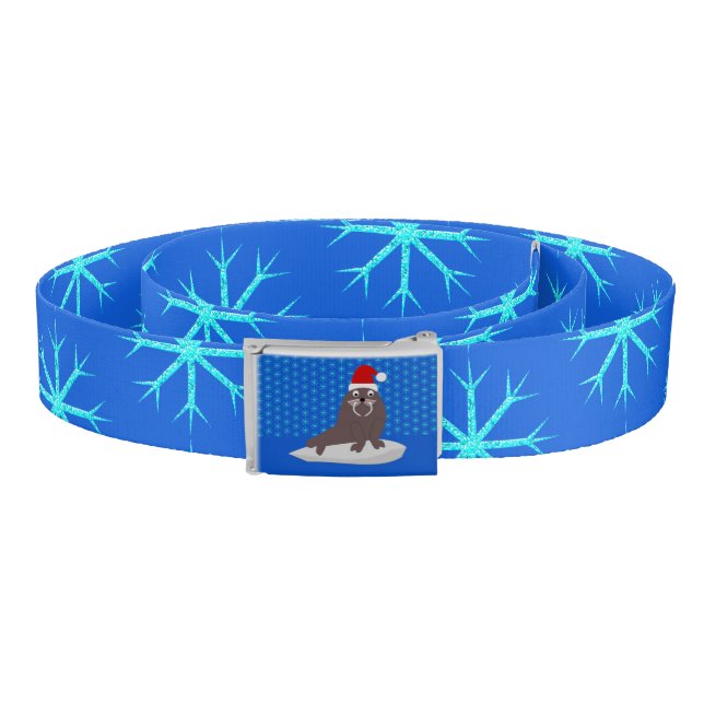 Cute Christmas Walrus and Snowflakes Belt (Coil)