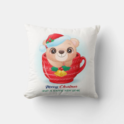 Cute Christmas Watercolor Baby Bear Nursery