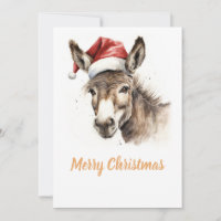 Cute Christmas Watercolor Donkey