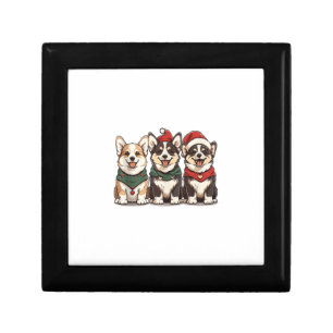 Cute Christmas Welsh Corgi Dogs Santa Puppy Holida Gift Box