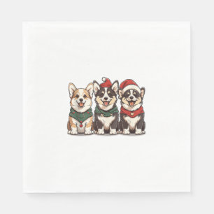 Cute Christmas Welsh Corgi Dogs Santa Puppy Holida Napkins