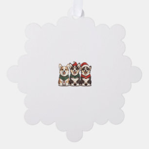 Cute Christmas Welsh Corgi Dogs Santa Puppy Holida Ornament Card