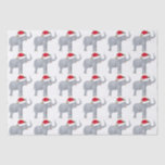 Cute Christmas White Elephant in Santa Hat Tissue Paper<br><div class="desc">Cute elephant Christmas tissue paper featuring a beautiful grey elephant wearing a red santa hat on for a Xmas party. I love funny holiday animals.</div>