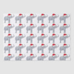 Cute Christmas White Elephant in Santa Hat Tissue Paper<br><div class="desc">Cute elephant Christmas tissue paper featuring a beautiful grey elephant wearing a red santa hat on for a Xmas party. I love funny holiday animals.</div>