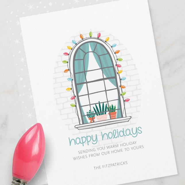 Cute Christmas Window Flat Holiday Card (Creator Uploaded)