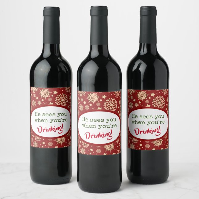 Cute Christmas Wine Labels! Wine Label (Bottles)